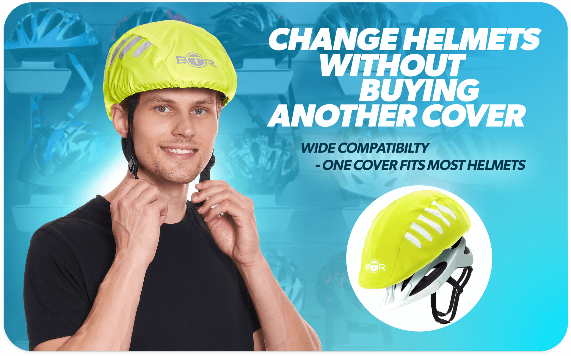 BTR helmet cover fits most helmets - wide compatibility